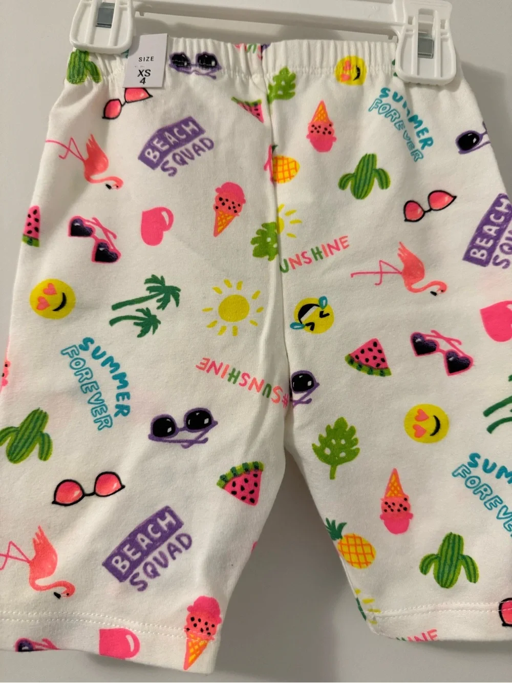 The Children's Place White Shorts with Neon Summer Print